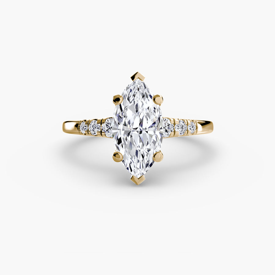 Solitaire with Shoulder Accents