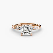 Solitaire with Shoulder Accents