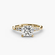 Solitaire with Shoulder Accents