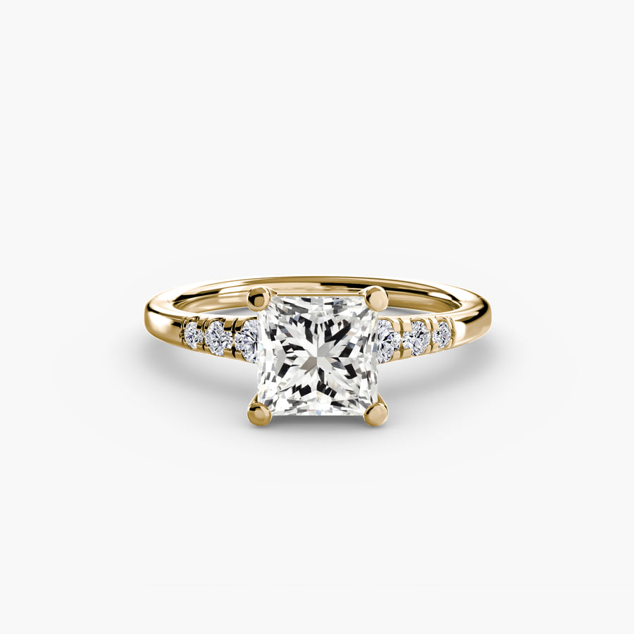 Solitaire with Shoulder Accents