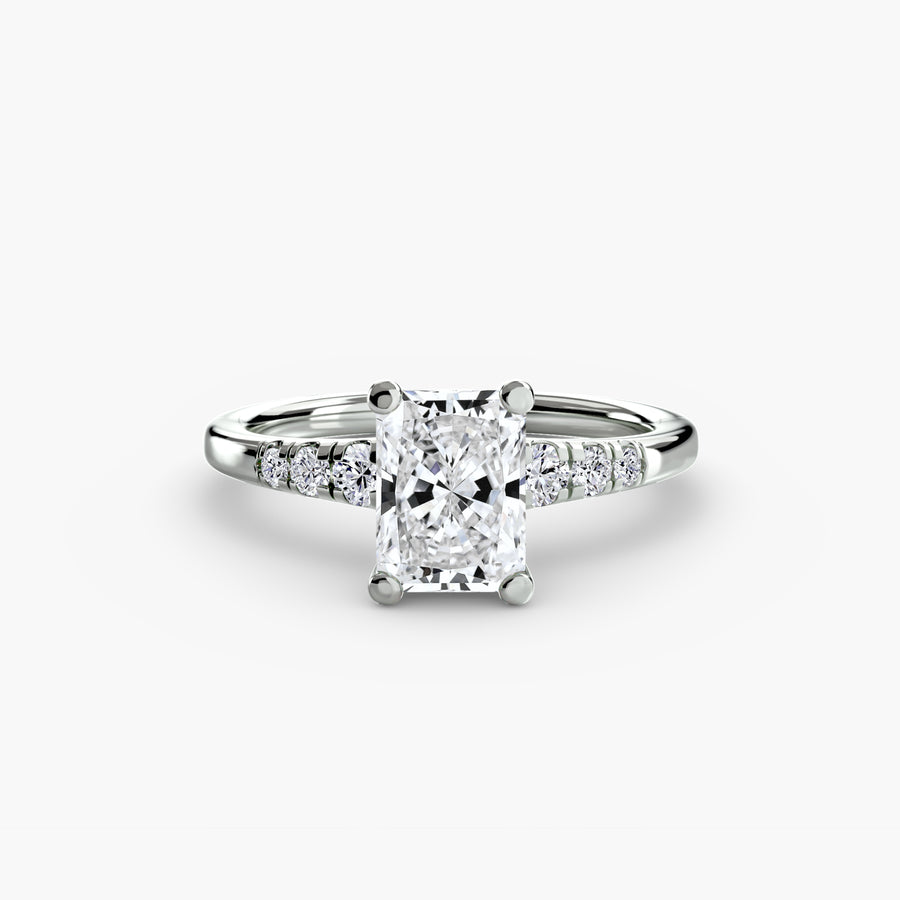 Solitaire with Shoulder Accents