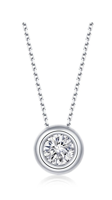 Round Silver Plated Necklace