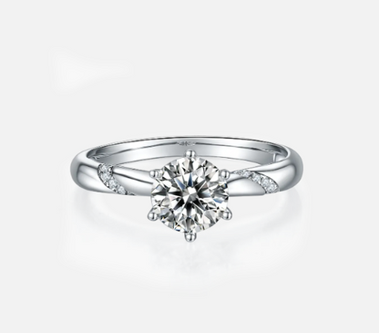 1ct twisted side stone ring