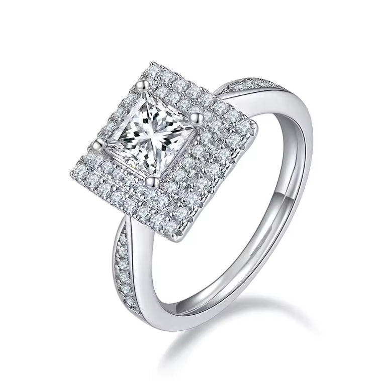 The princess 1ct square moissanite ring