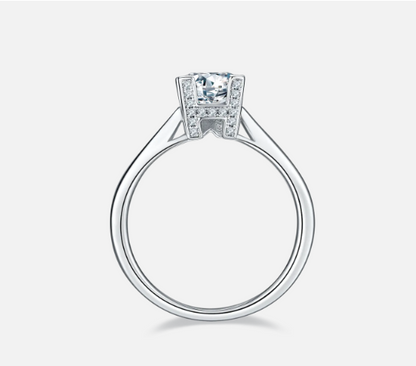 1ct side halo stone ring