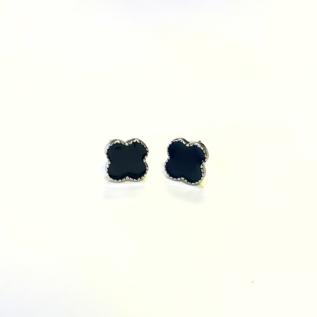 Black Clover Stud Earrings