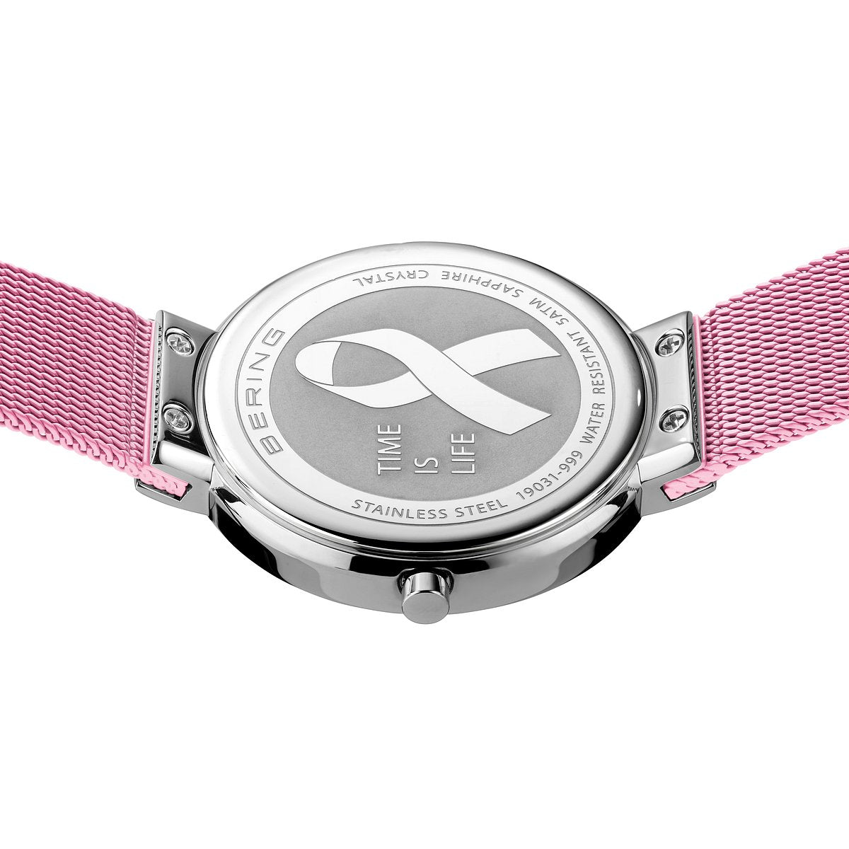 Bering Aurora Borealis Gift Set 31mm Pink Milanese Strap with Matching Bracelet Watch