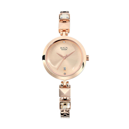 Titan Raga Viva Rose Gold Dial Analogue Metal Strap watch for Women