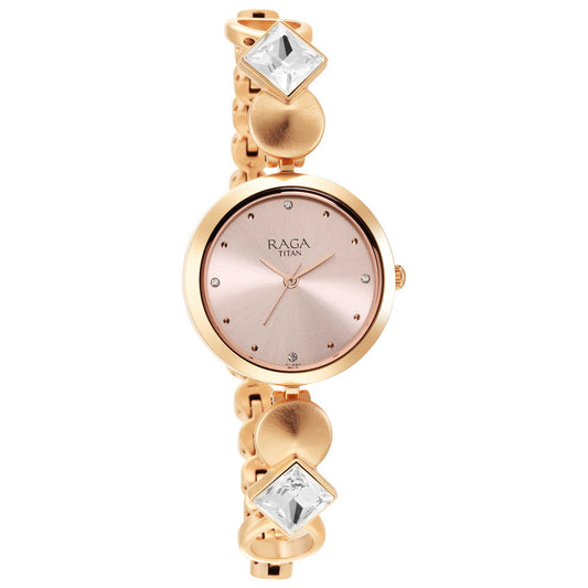 Titan Love All Pink Dial Analogue Metal Strap Watch for Women