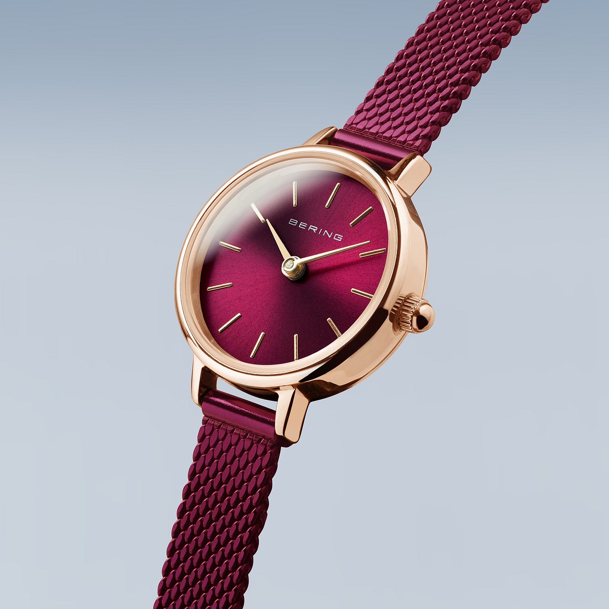 Bering Classic 26mm Purple Milanese Strap Watch