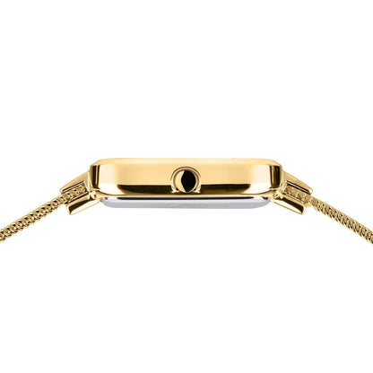 Bering Petite Square 35mm Gold Milanese Strap Watch