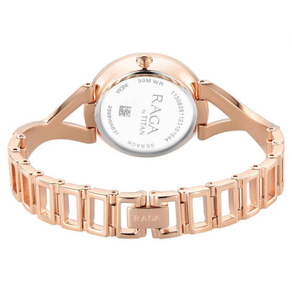 Titan Raga Chic Quartz Analogue Rose Gold Dial Metal Strap Watch for Women