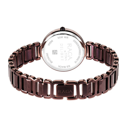 Titan Raga Delight Brown Dial Analogue Metal Strap watch for Women