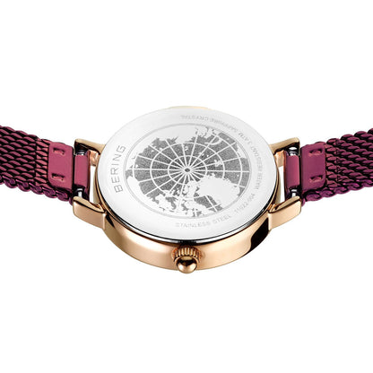 Bering Classic 26mm Purple Milanese Strap Watch