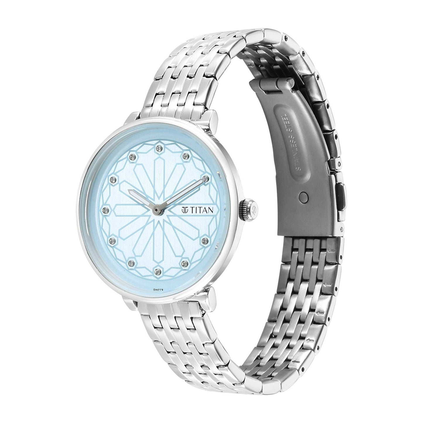 Titan Marhaba Sky Blue Dial Analogue Stainless Steel Strap watch for Women