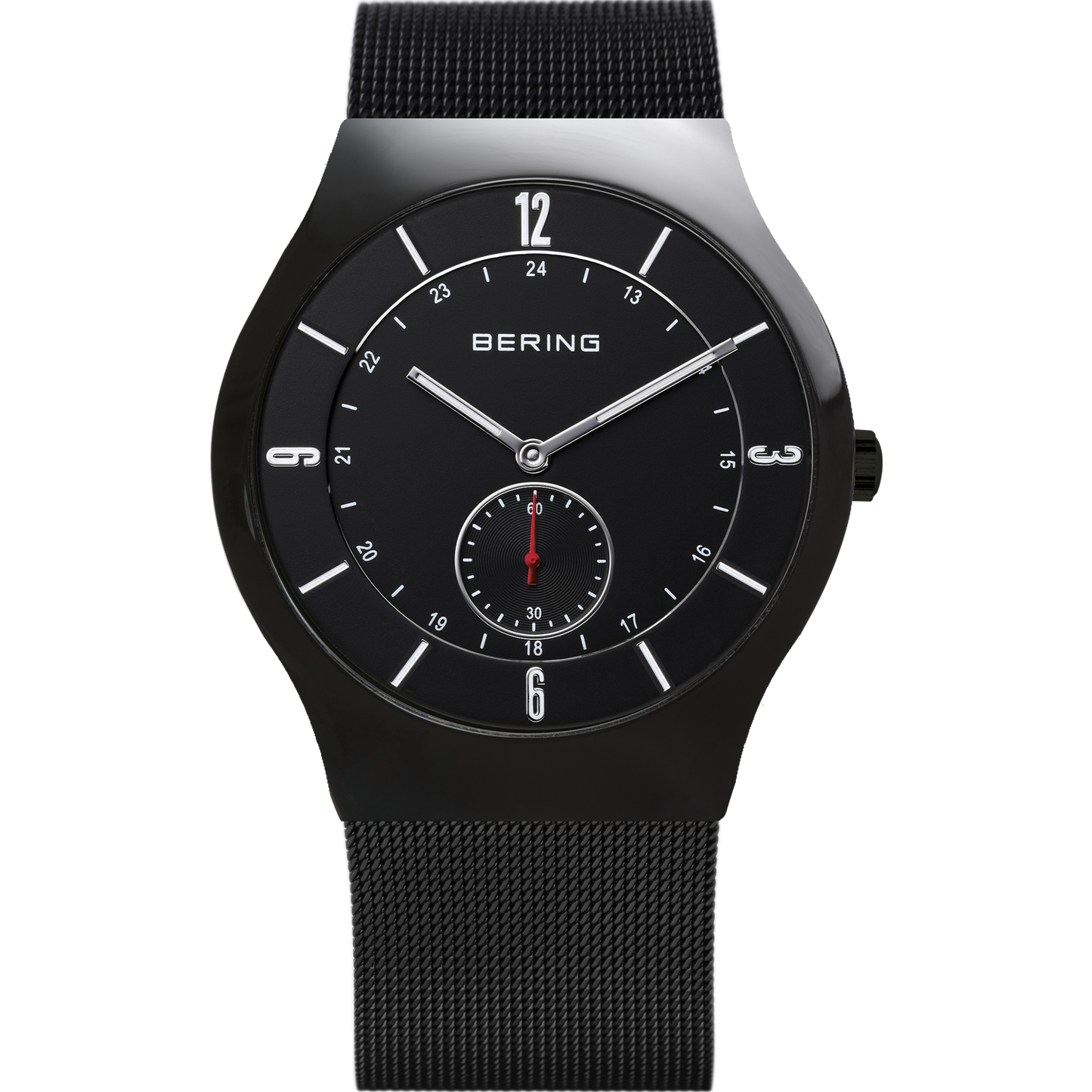 Bering Classic Brushed Black Mesh Watch