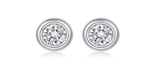 Round Silver Plated Earrings