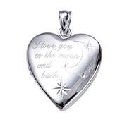 P37 – S/S 20mm ‘I love you to the moon and back’ Heart Locket