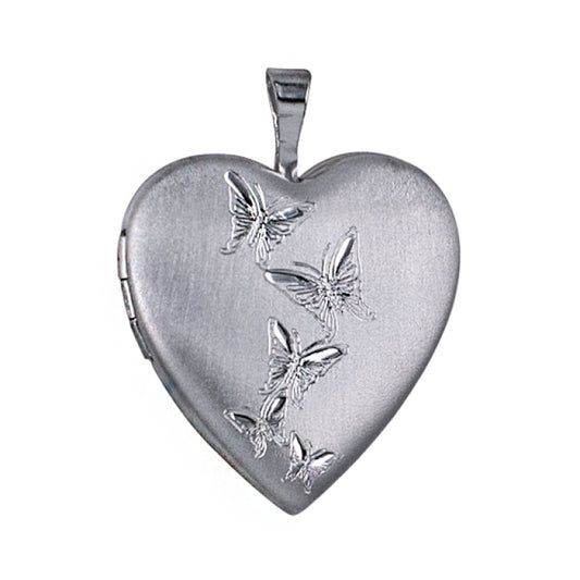 P25 – S/S 20mm Butterfly Journey Heart Locket