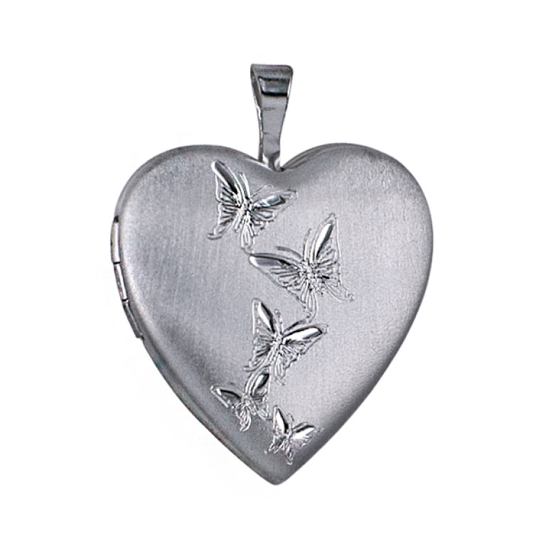 P25 – S/S 20mm Butterfly Journey Heart Locket