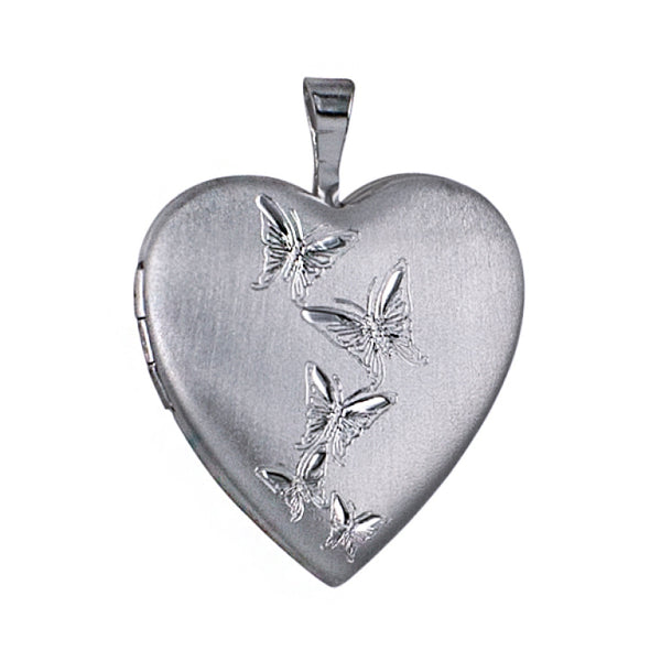 P25 – S/S 20mm Butterfly Journey Heart Locket