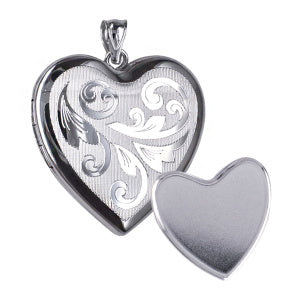 P24 – S/S 24mm Memorial Heart Locket with all over Swirls