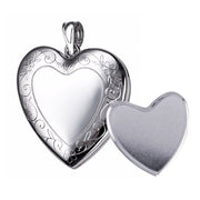 P23 – 24mm Memorial Heart Locket with Engraved Border