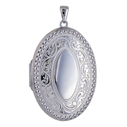 P11 – Engraved Border Oval Locket