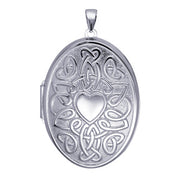 P09 – S/S Centre Heart Celtic Design 6 Photo Oval Locket