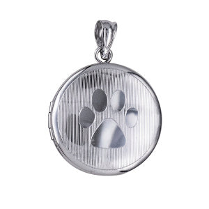 P02 – S/S 20mm ‘Paw Print’ Memorial Round Locket