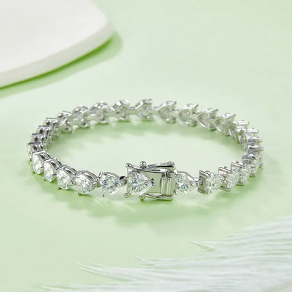 5ct moissanite heart cut tennis bracelet