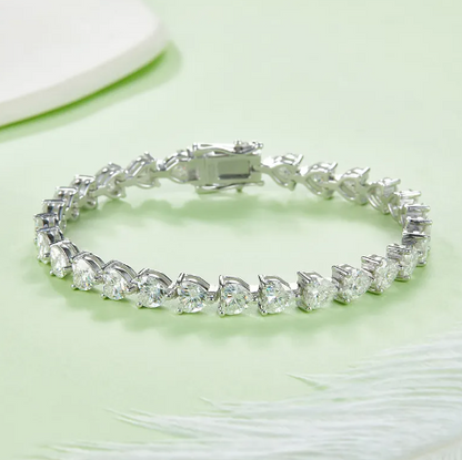 5ct moissanite heart cut tennis bracelet