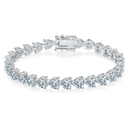 5ct moissanite heart cut tennis bracelet