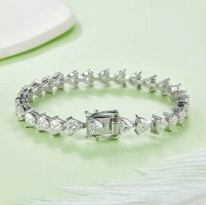 3ct moissanite triangle cut tennis bracelet