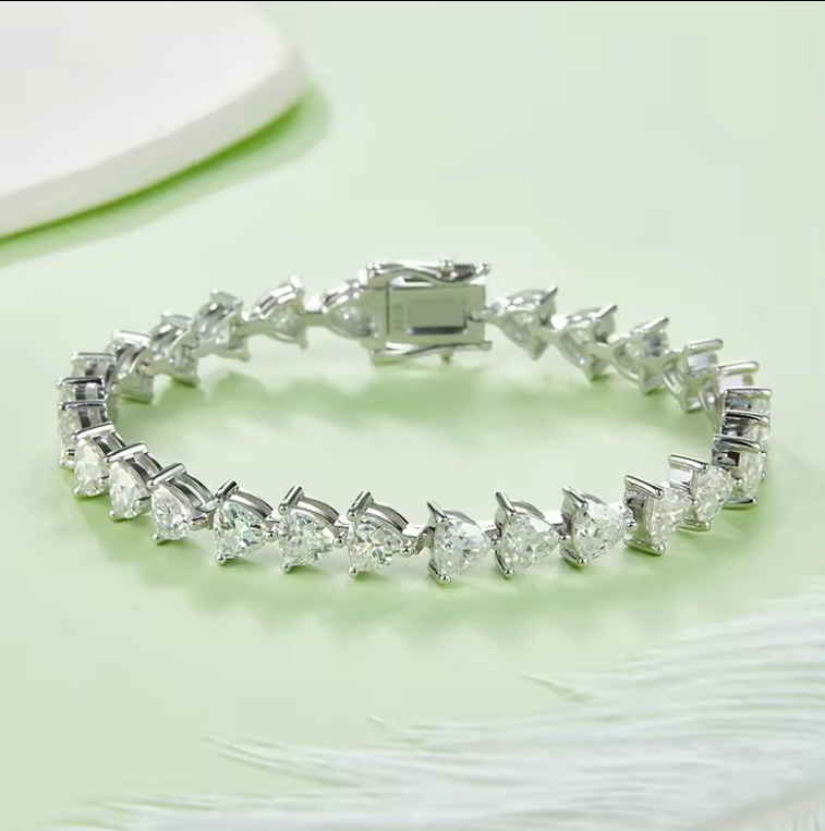 3ct moissanite triangle cut tennis bracelet