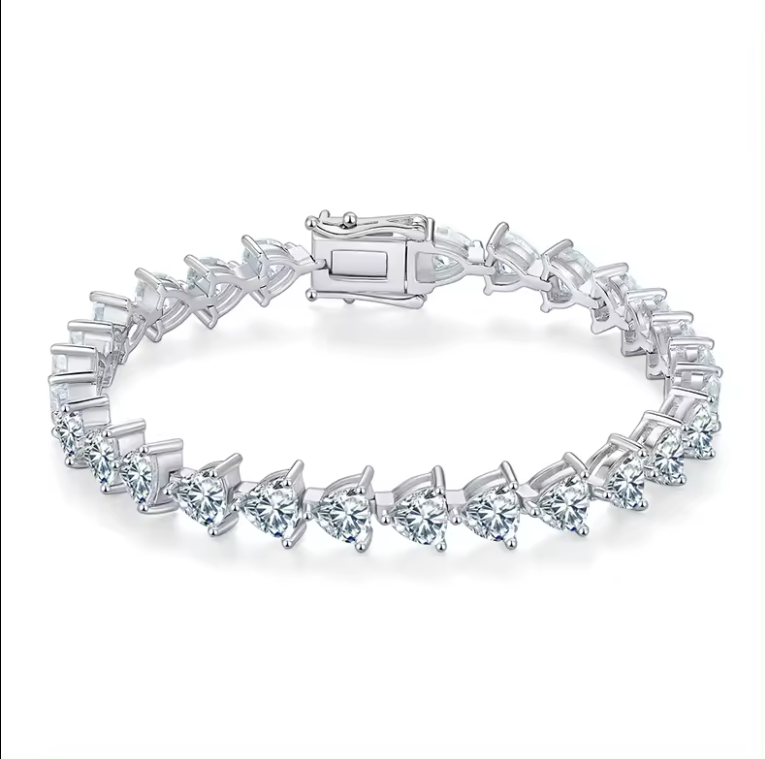 3ct moissanite triangle cut tennis bracelet