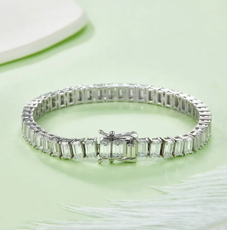 6ct moissanite emerald tennis bracelet