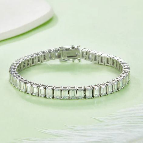 6ct moissanite emerald tennis bracelet