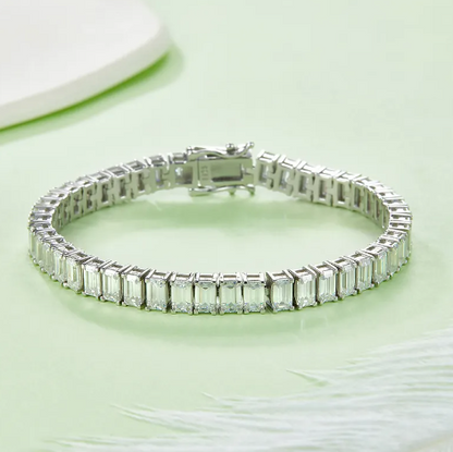 6ct moissanite emerald tennis bracelet