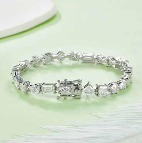 5ct moissanite multi shaped tennis bracelet