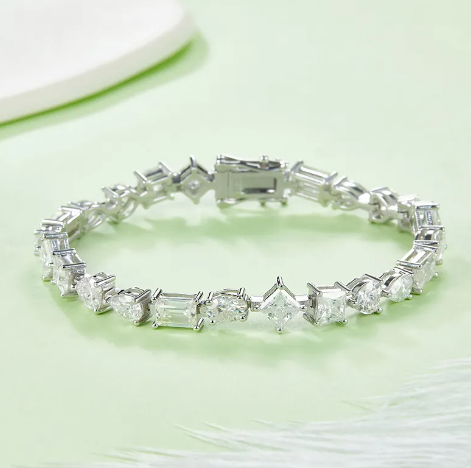 5ct moissanite multi shaped tennis bracelet