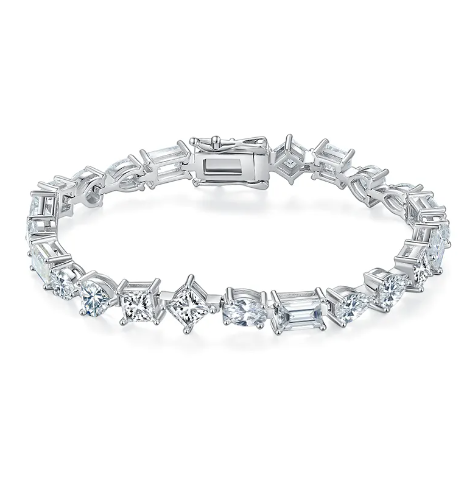 5ct moissanite multi shaped tennis bracelet