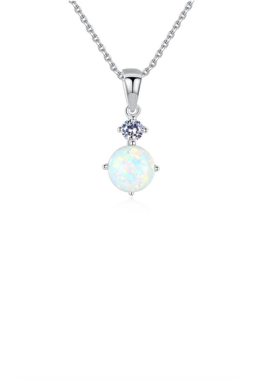 Opal + Cubic Necklace